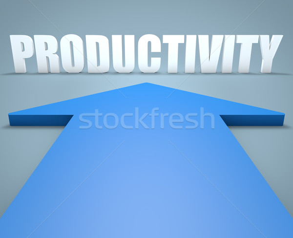 Produtividade 3d render azul seta indicação negócio Foto stock © Mazirama