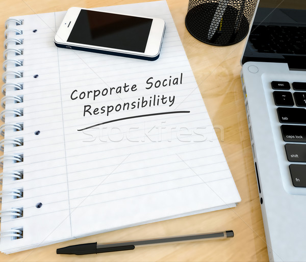 Entreprise sociale responsabilité texte portable [[stock_photo]] © Mazirama