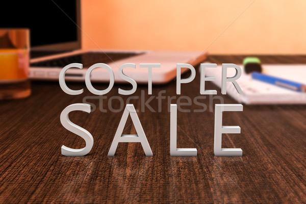 Kosten pro Verkauf Briefe Holz Schreibtisch Stock foto © Mazirama