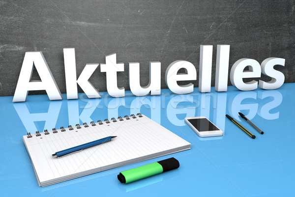 Wort News aktuell Text Tafel Notebook Stock foto © Mazirama