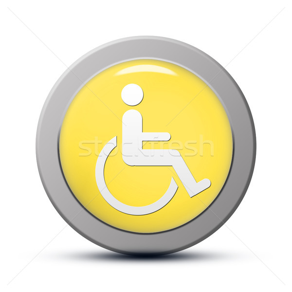 Upośledzony ikona żółty handicap symbol projektu Zdjęcia stock © Mazirama