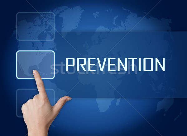 Zapobieganie interfejs mapie świata niebieski medycznych chorych Zdjęcia stock © Mazirama