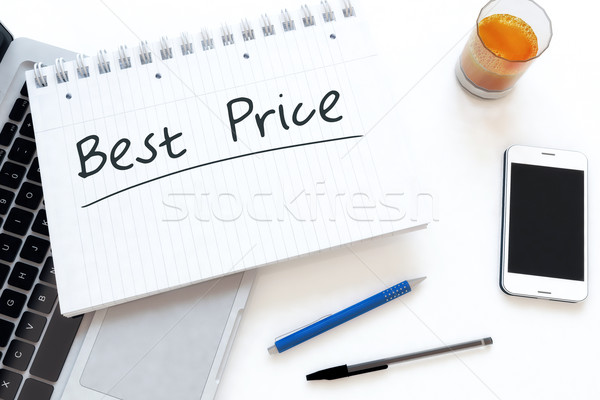 最優惠的價格 文本 筆記本 辦公桌 三維渲染 商業照片 © Mazirama