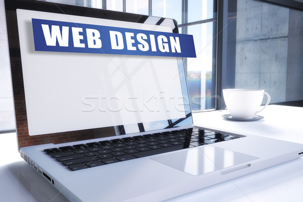 Diseno web texto moderna portátil Screen oficina Foto stock © Mazirama