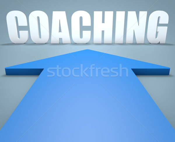 Coaching 3d render blau arrow Hinweis Business Stock foto © Mazirama