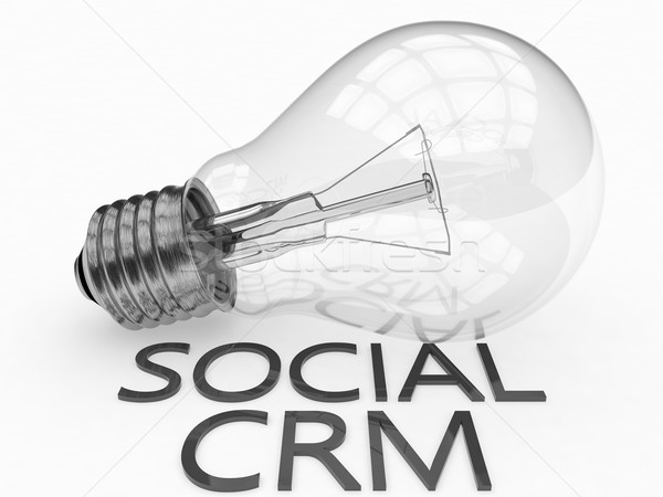 Social crm bombilla blanco texto 3d Foto stock © Mazirama