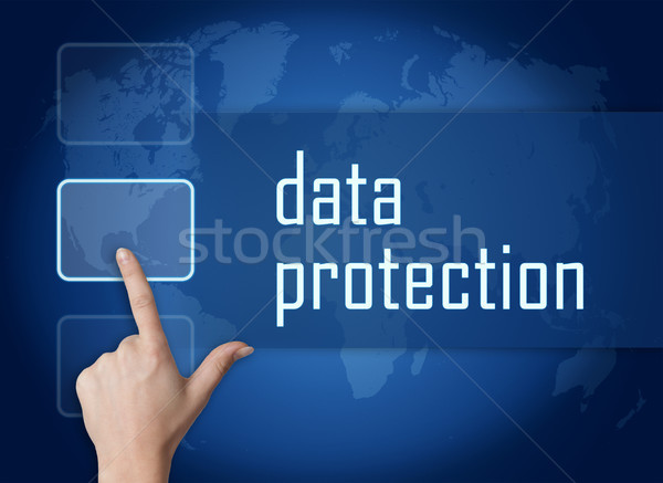 Protection des données interface carte du monde bleu ordinateur technologie [[stock_photo]] © Mazirama