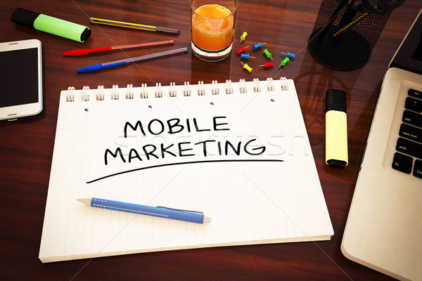 Mobil marketing text blocnotes birou Imagine de stoc © Mazirama