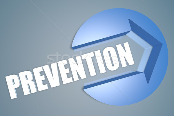 Prevención texto en 3d hacer ilustración flecha círculo Foto stock © Mazirama
