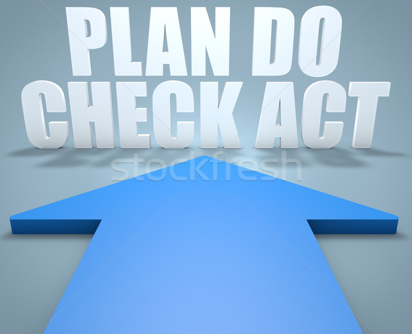 Plan controleren handelen 3d render Blauw pijl Stockfoto © Mazirama