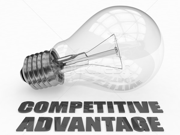 競爭的 燈泡 白 文本 三維渲染 商業照片 © Mazirama