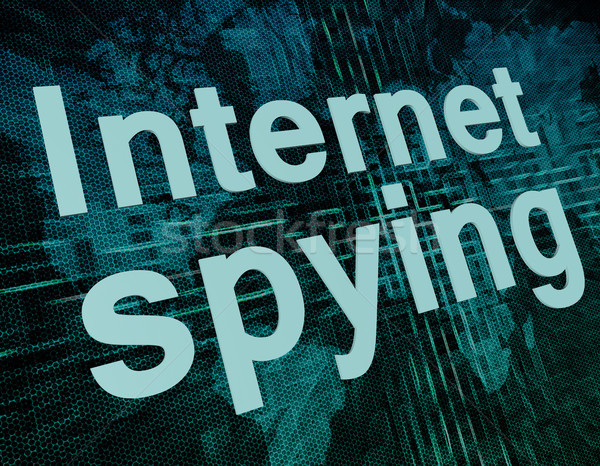 Stockfoto: Internet · spionage · woorden · digitale · wereldkaart · technologie