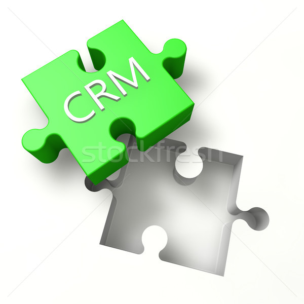 Foto stock: Quebra-cabeça · crm · 3D · cliente · relação · gestão