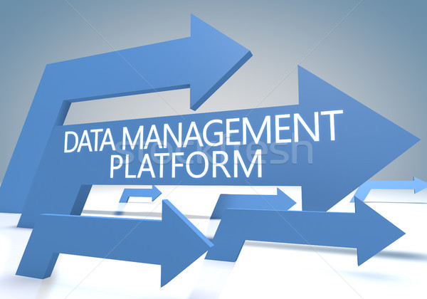 Daten Management Plattform 3d render blau Pfeile Stock foto © Mazirama