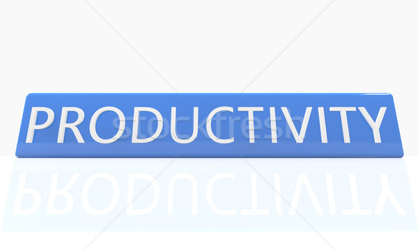 Produtividade 3d render azul caixa texto branco Foto stock © Mazirama