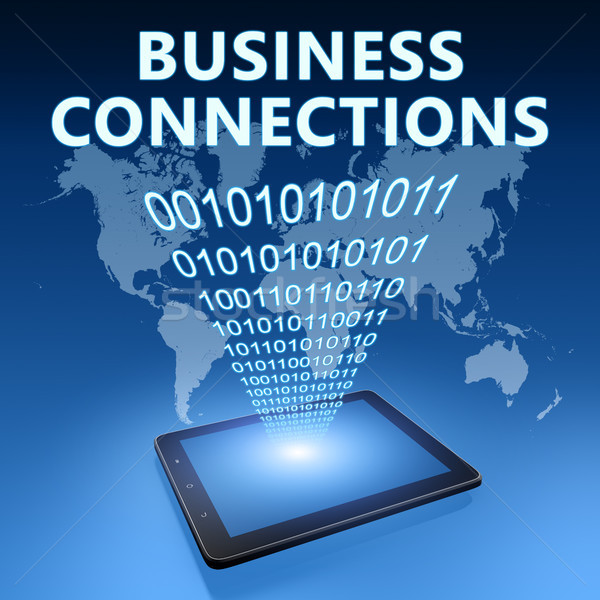 Business Verbindungen Illustration Tablet-Computer blau Technologie Stock foto © Mazirama