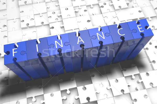Pénzügy puzzle 3d render illusztráció levelek kék Stock fotó © Mazirama
