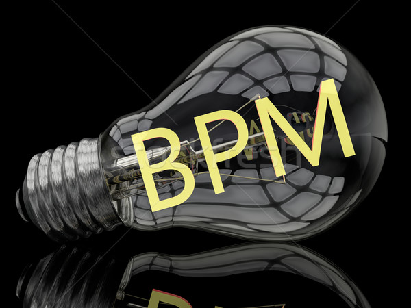 Business processo gestione bpm lampadina nero Foto d'archivio © Mazirama