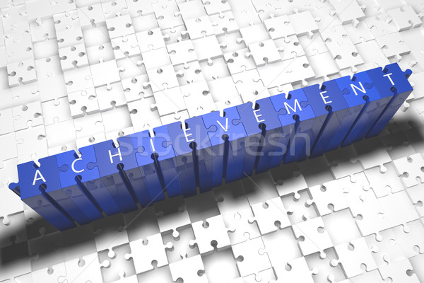 Logro rompecabezas 3d ilustración texto azul Foto stock © Mazirama