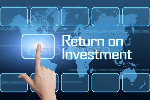 Visszatérés beruházás interfész világtérkép kék üzlet Stock fotó © Mazirama