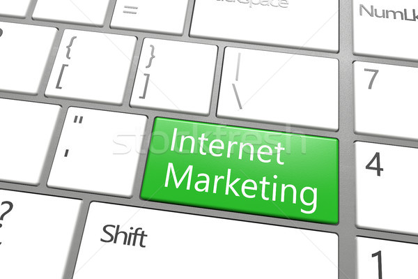 Internet marketing cheie marketing verde alb tastatură Imagine de stoc © Mazirama