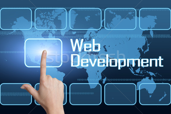 Web développement interface carte du monde bleu affaires Photo stock © Mazirama