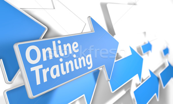 Online szkolenia 3d niebieski biały Zdjęcia stock © Mazirama