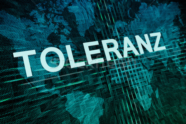 Słowo tolerancja tekst zielone cyfrowe mapie świata Zdjęcia stock © Mazirama