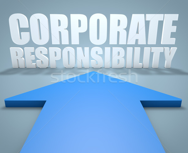 Stock fotó: Vállalati · felelősség · 3d · render · kék · nyíl · mutat
