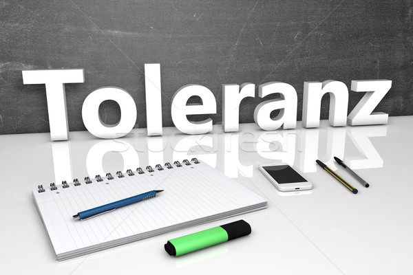 Mot tolérance texte tableau portable stylos [[stock_photo]] © Mazirama