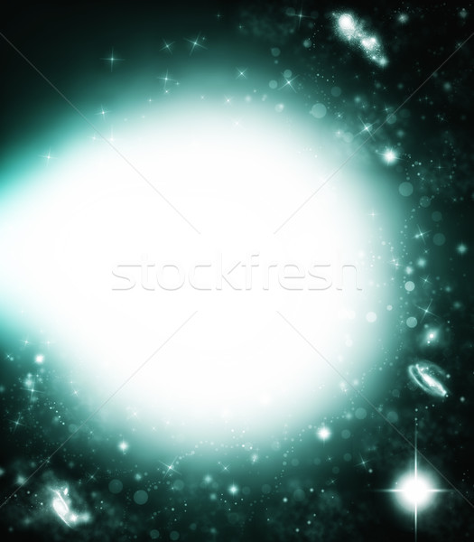 Przestrzeń kosmiczna streszczenie zielone gwiazdki mgławica chmury Zdjęcia stock © Mazirama
