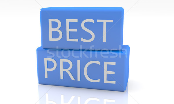 Foto stock: Mejor · precio · 3d · azul · cuadro · texto · blanco