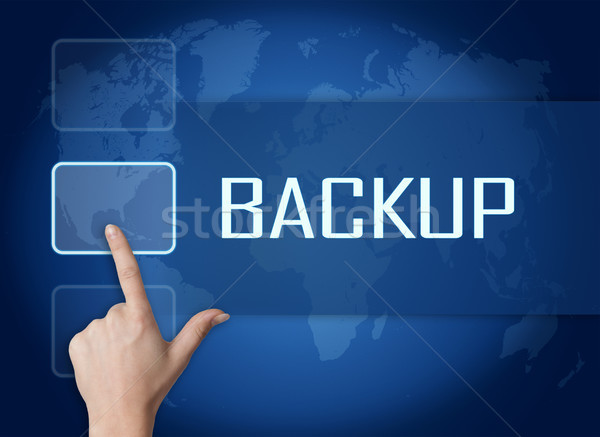 Backup Schnittstelle Weltkarte blau Computer Technologie Stock foto © Mazirama