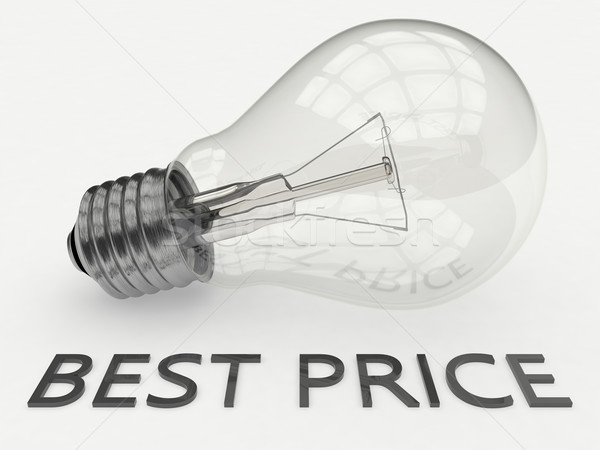 最優惠的價格 燈泡 白 文本 三維渲染 插圖 商業照片 © Mazirama