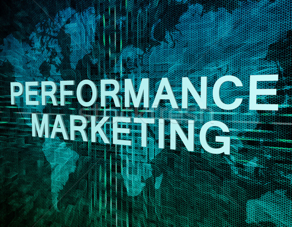 Performances marketing texte vert numérique carte du monde Photo stock © Mazirama