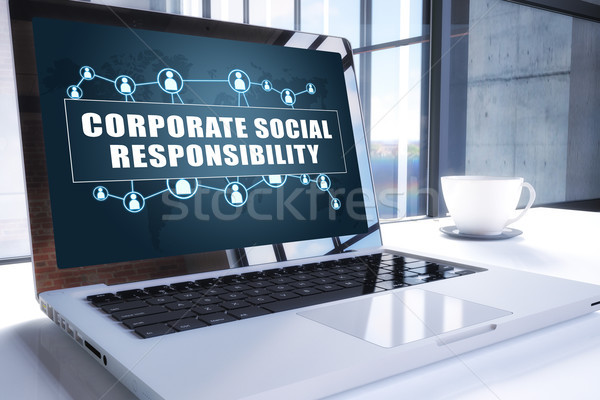 Entreprise sociale responsabilité texte modernes portable [[stock_photo]] © Mazirama