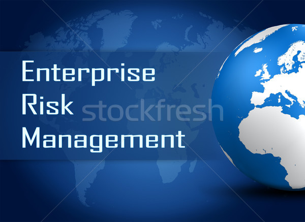 Przedsiębiorstwo zarządzanie ryzykiem świecie niebieski mapie świata Internetu Zdjęcia stock © Mazirama