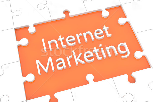 Puzzel internet marketing woorden oranje business ontwerp Stockfoto © Mazirama