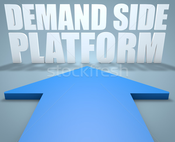Nachfrage Seite Plattform 3d render blau arrow Stock foto © Mazirama