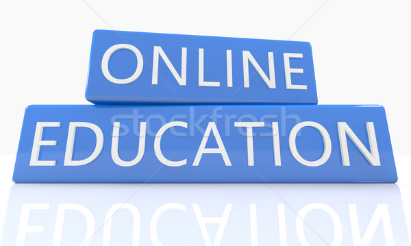 Online edukacji 3d niebieski polu tekst Zdjęcia stock © Mazirama