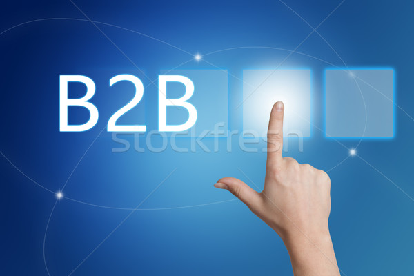 Business b2b mano pulsante interfaccia Foto d'archivio © Mazirama