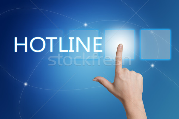 Hotline hand knop interface Blauw Stockfoto © Mazirama