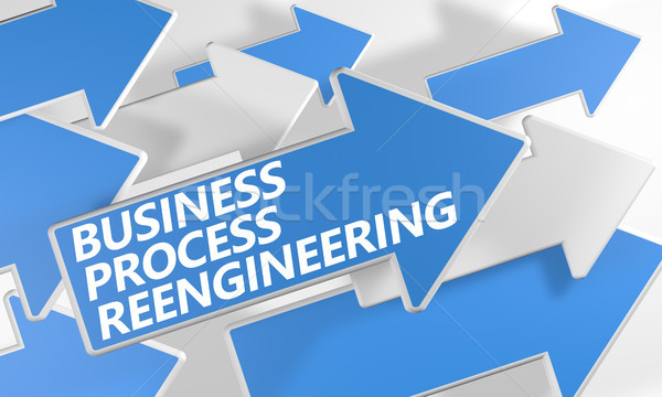 Business processo rendering 3d blu bianco frecce Foto d'archivio © Mazirama
