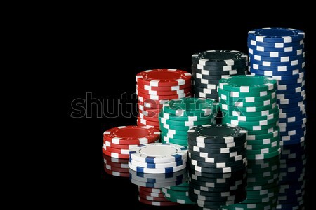 Poker chips nero divertimento finanziare colore poker Foto d'archivio © mblach