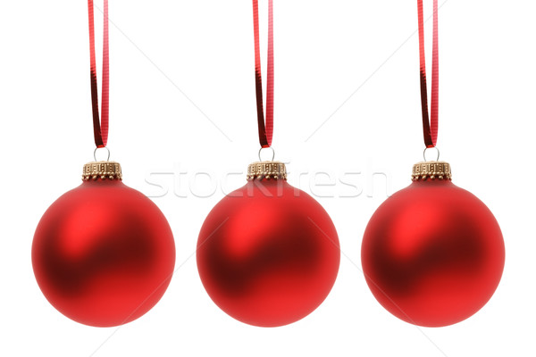 Weihnachten Kugeln rot isoliert weiß Ball Stock foto © mblach