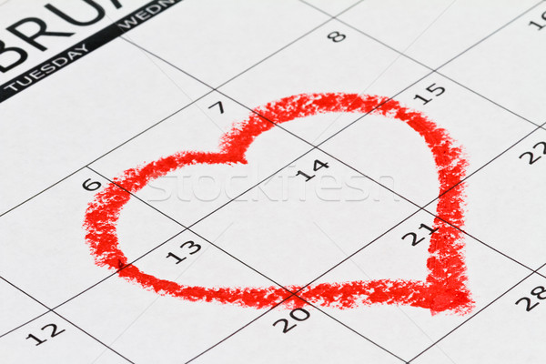 heart on calendar Stock photo © mblach