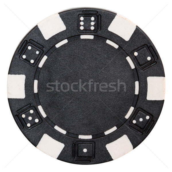 Poker chip czarny odizolowany biały tle Zdjęcia stock © mblach