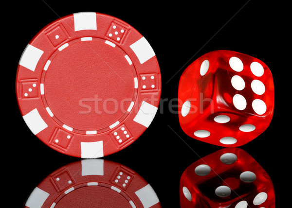 Pôquer lasca dados preto diversão vermelho Foto stock © mblach