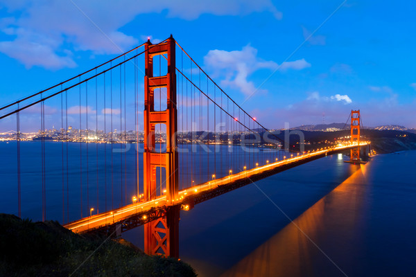 Golden Gate noche cielo arte océano puente Foto stock © mblach