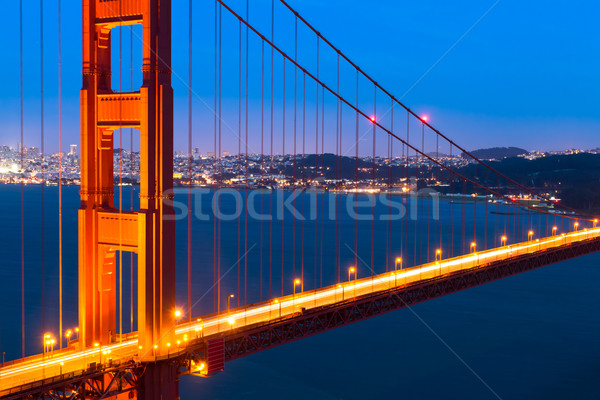 Golden gate nuit ciel art océan pont [[stock_photo]] © mblach